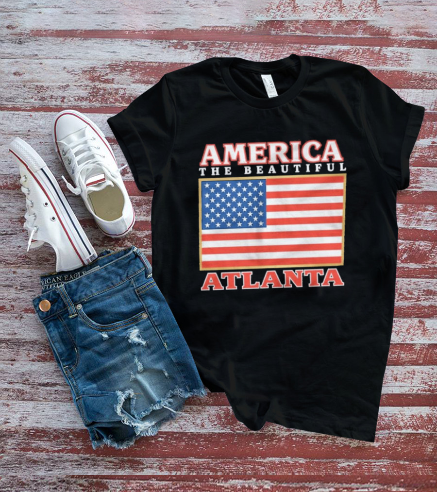 America The Beautiful Atlanta American Flag T-Shirt