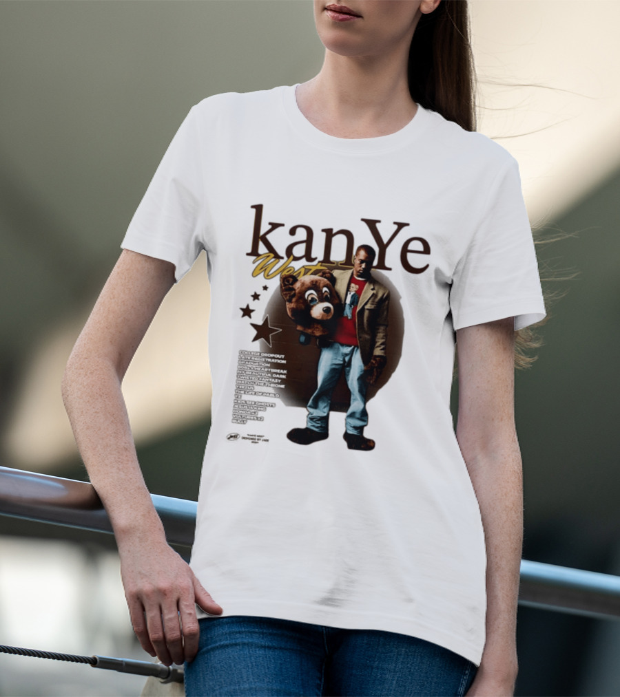 Kanye West Ye College Dropout Late Registration Graduation Albums Bear T-Shirt