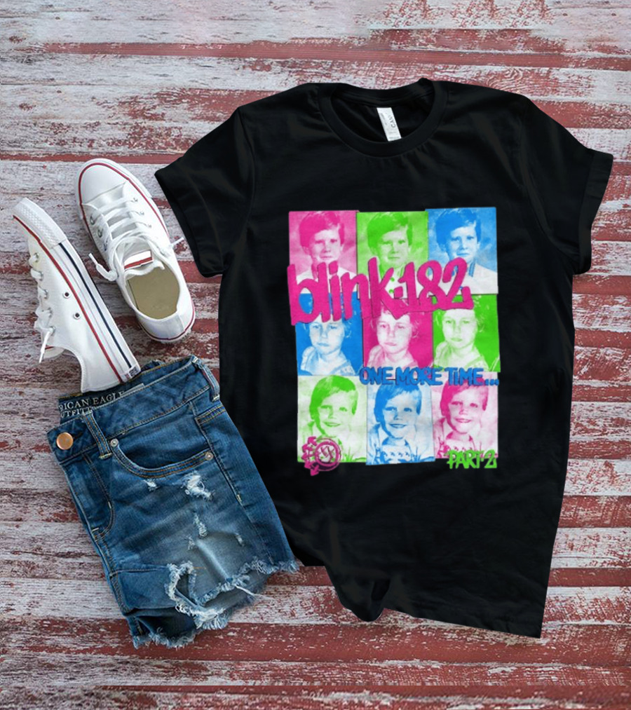 Blink 182 One More Time Tour Part 2 Retro Childhood Photo Collage T-Shirt