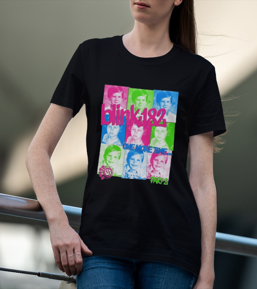 Blink 182 One More Time Tour Part 2 Retro Childhood Photo Collage T-Shirt
