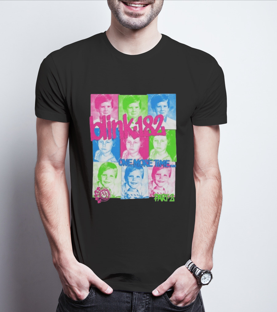 Blink 182 One More Time Tour Part 2 Retro Childhood Photo Collage T-Shirt