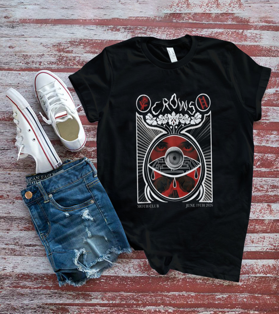 CROWS MOTH Club London June 19th 2026 Eyes Floral Maze T-Shirt