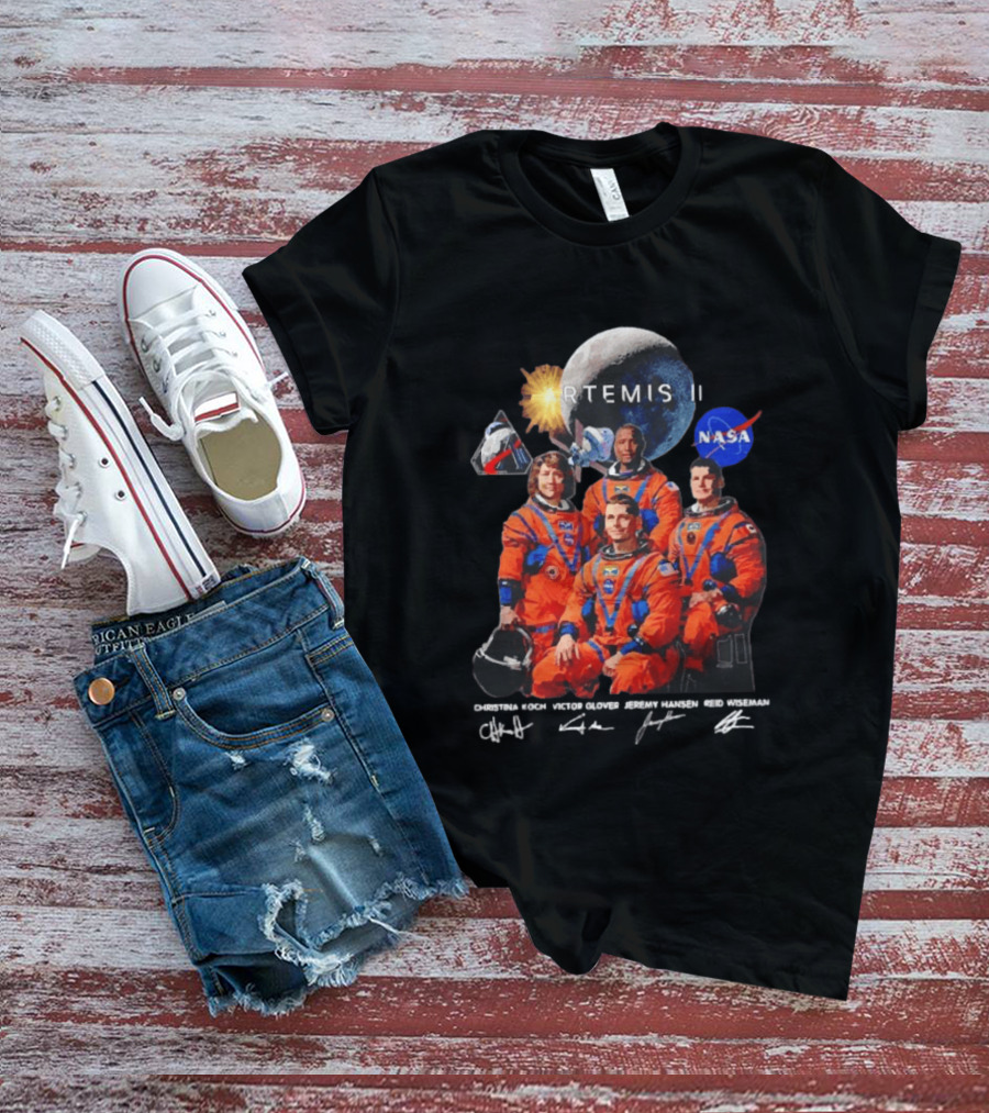 NASA Artemis II Christina Victor Jeremy Reid Astronaut Crew Moon Mission T-Shirt