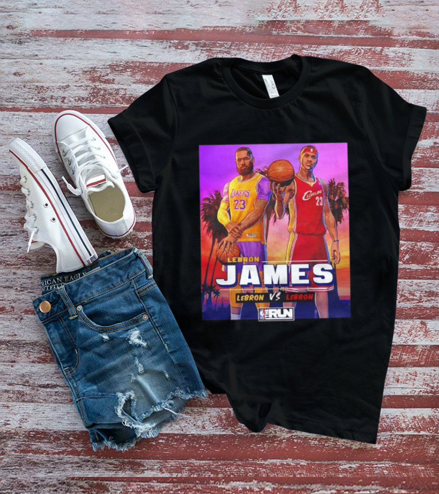LeBron James Lakers Vs Cleveland The Run NBA Matchup T-Shirt