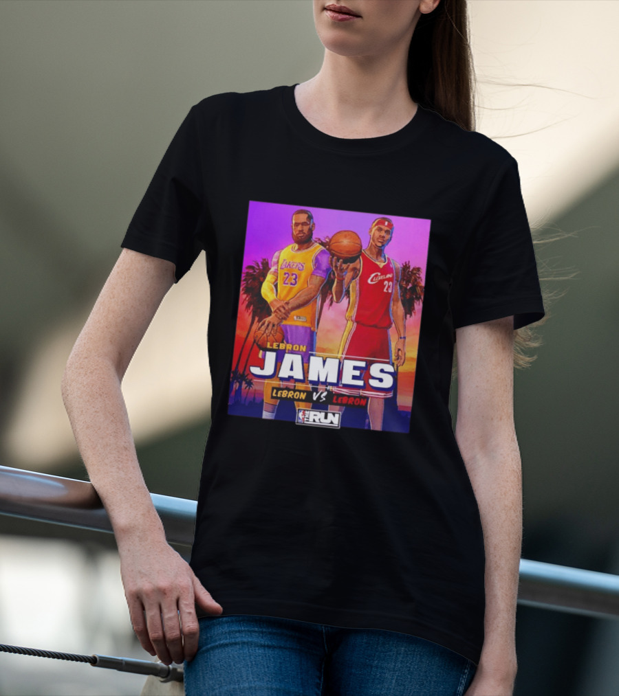 LeBron James Lakers Vs Cleveland The Run NBA Matchup T-Shirt