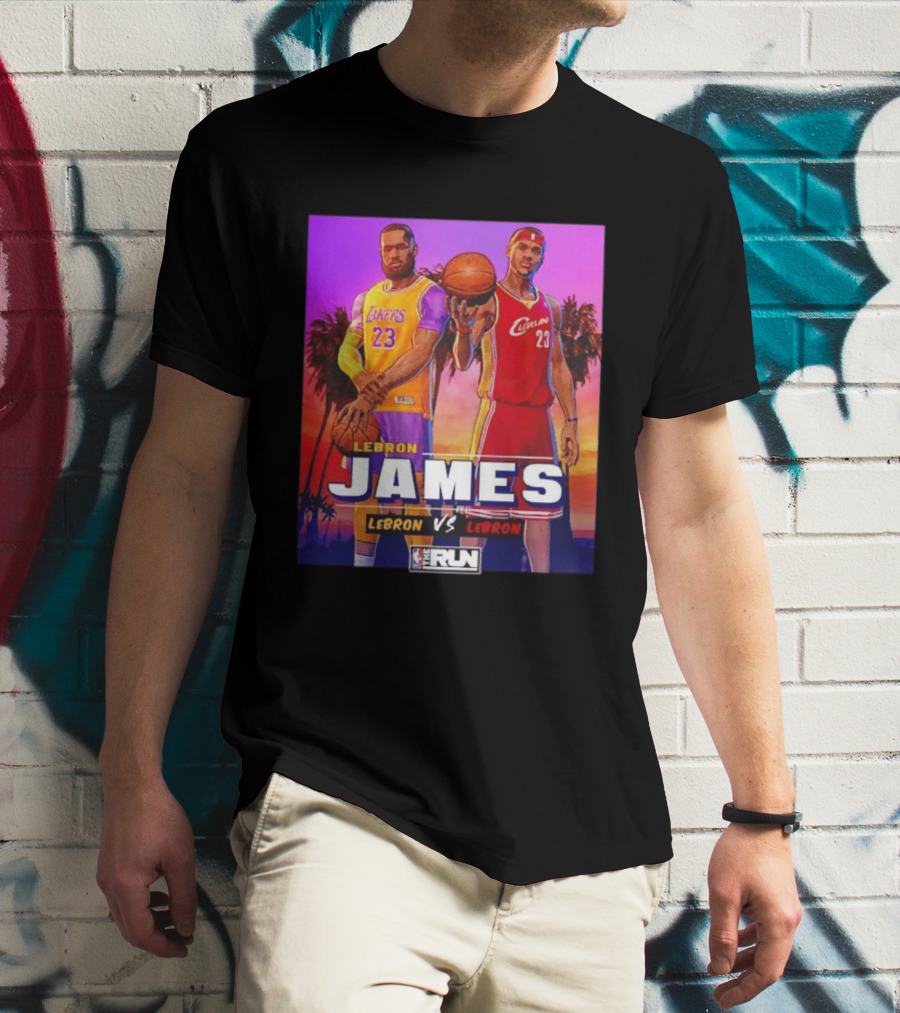 LeBron James Lakers Vs Cleveland The Run NBA Matchup T-Shirt