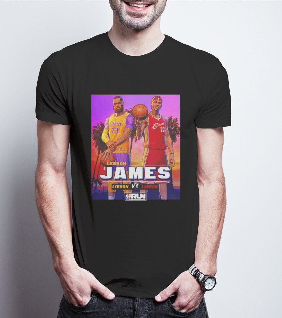 LeBron James Lakers Vs Cleveland The Run NBA Matchup T-Shirt