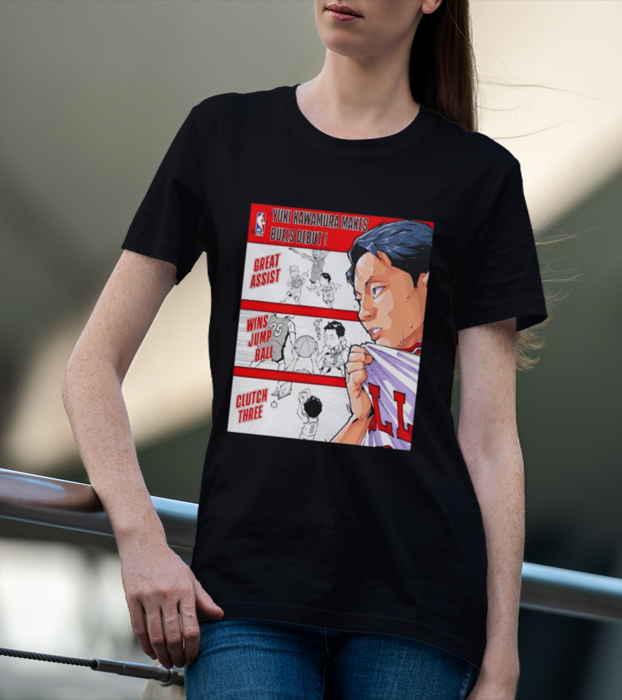 Yuki Kawamura Makes Bulls Debut Great Assist Jump Ball Clutch Three T-Shirt