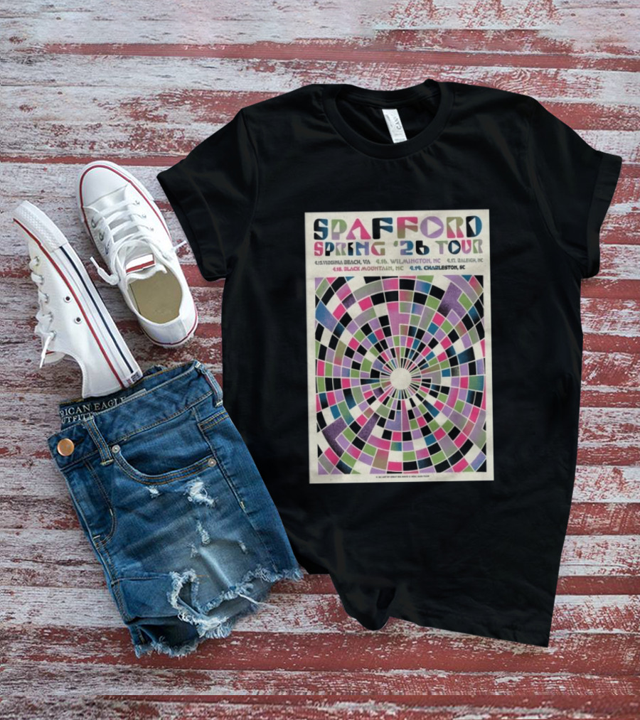 Spafford Spring 2026 Tour Virginia Beach Wilmington Raleigh Black Mountain Charleston T-Shirt