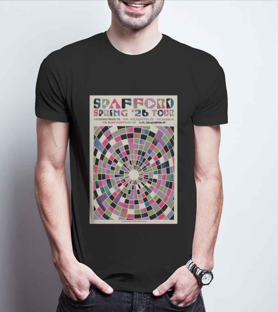 Spafford Spring 2026 Tour Virginia Beach Wilmington Raleigh Black Mountain Charleston T-Shirt
