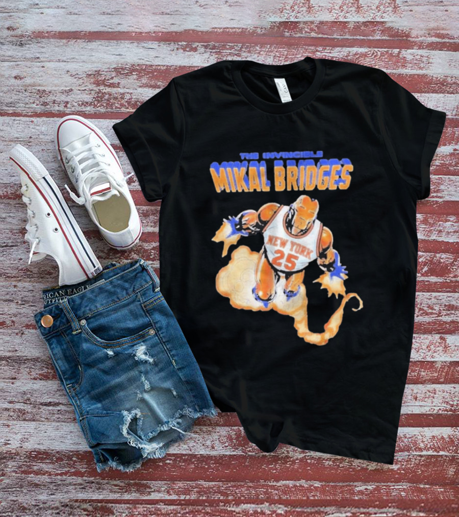 New York Knicks Mikal Bridges Iron Man 25 The Invincible T-Shirt