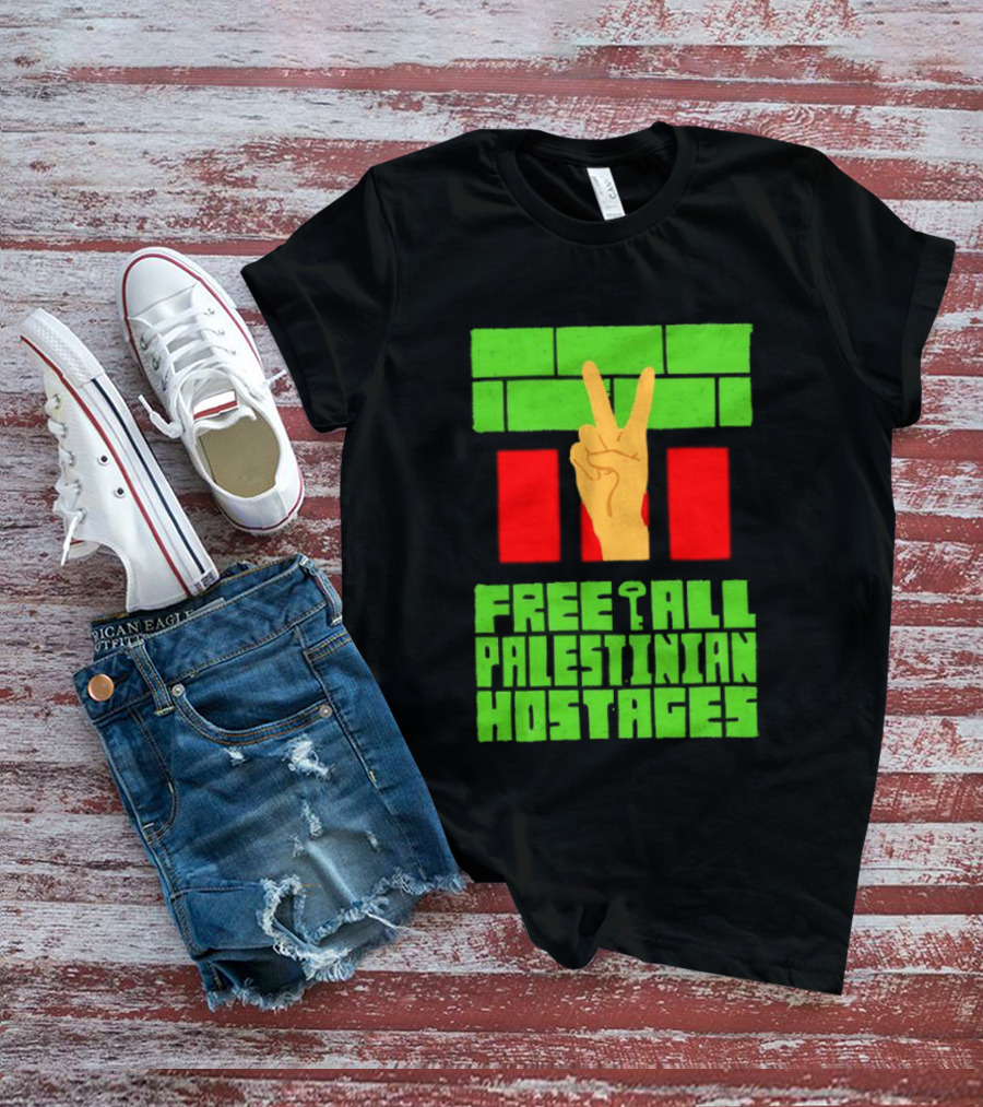 Celebrate Freedom Free All Palestinian Hostages Victory Hand T-Shirt