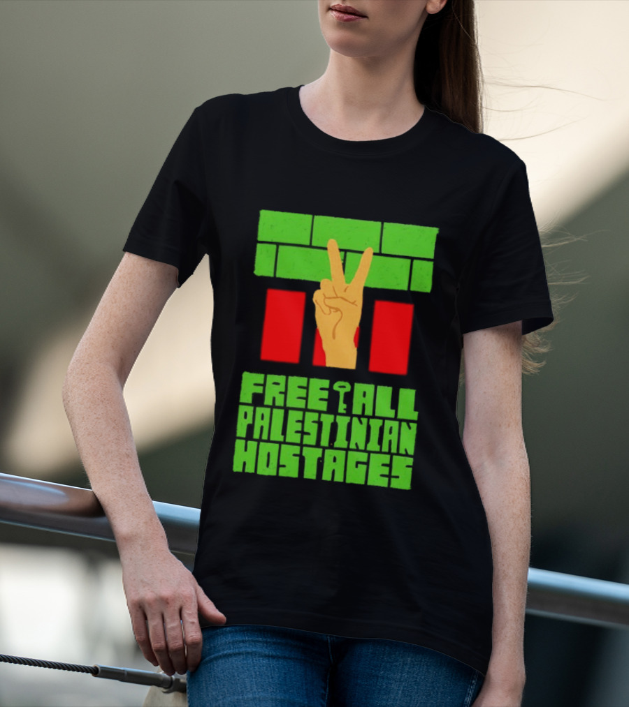 Celebrate Freedom Free All Palestinian Hostages Victory Hand T-Shirt