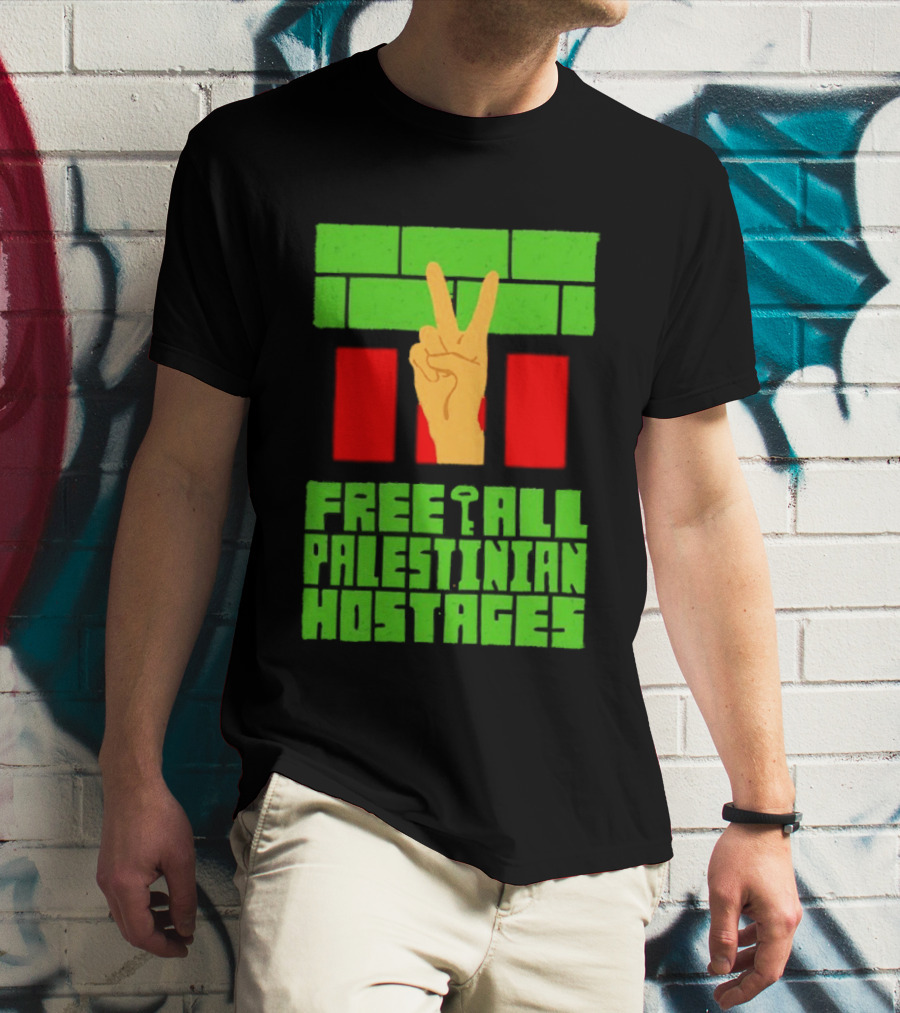 Celebrate Freedom Free All Palestinian Hostages Victory Hand T-Shirt