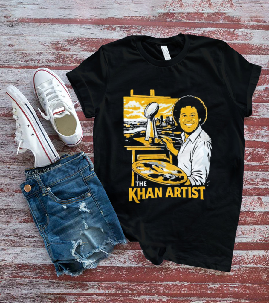 The Khan Artist Pittsburgh Draft Football Trophy Painter T-Shirt