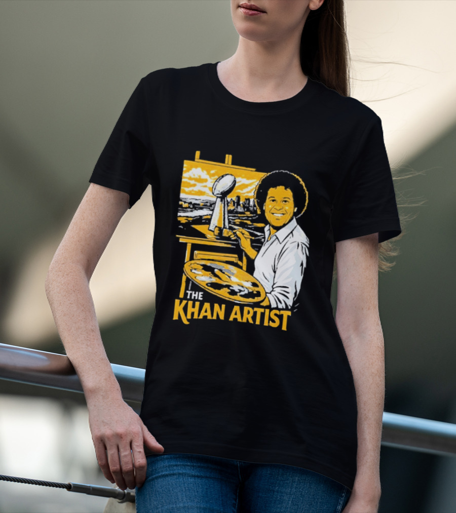 The Khan Artist Pittsburgh Draft Football Trophy Painter T-Shirt