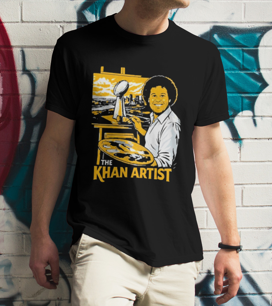 The Khan Artist Pittsburgh Draft Football Trophy Painter T-Shirt