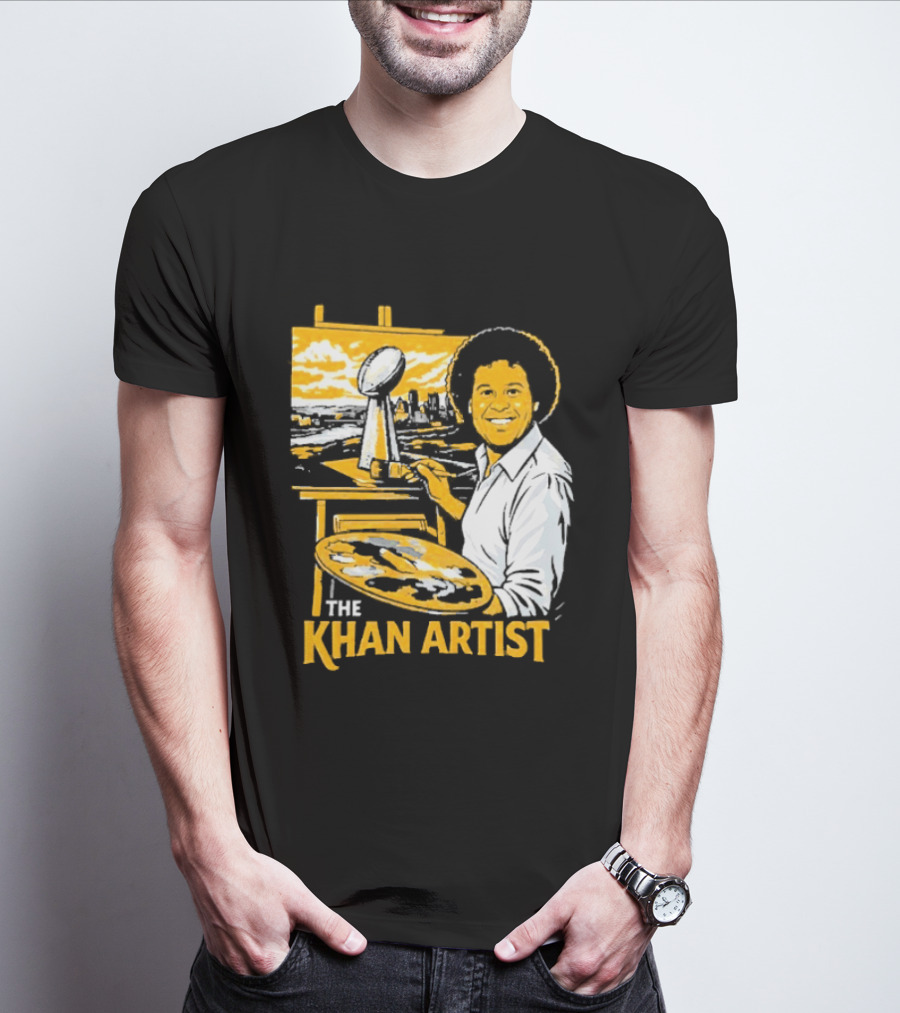 The Khan Artist Pittsburgh Draft Football Trophy Painter T-Shirt
