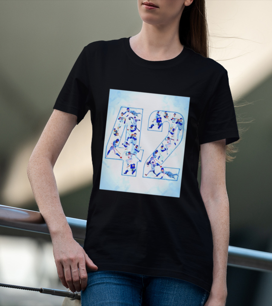 Jackie Robinson Day Brooklyn Dodgers MLB Number 42 Player Team T-Shirt