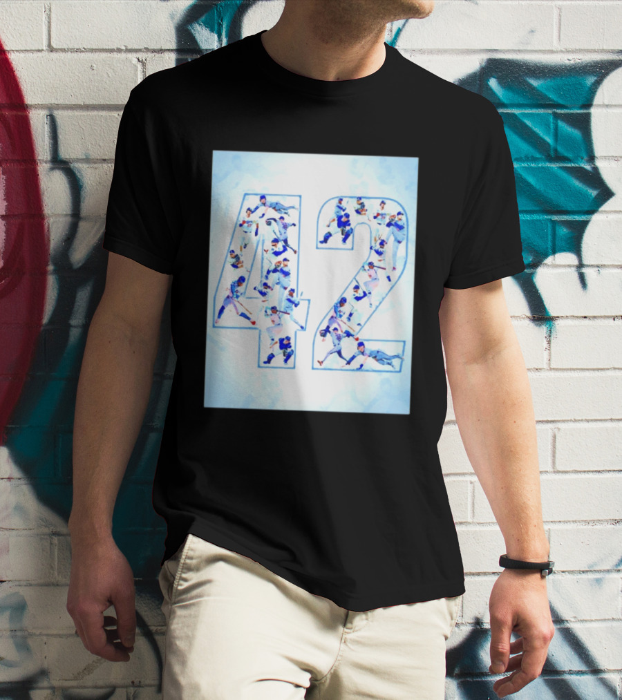 Jackie Robinson Day Brooklyn Dodgers MLB Number 42 Player Team T-Shirt