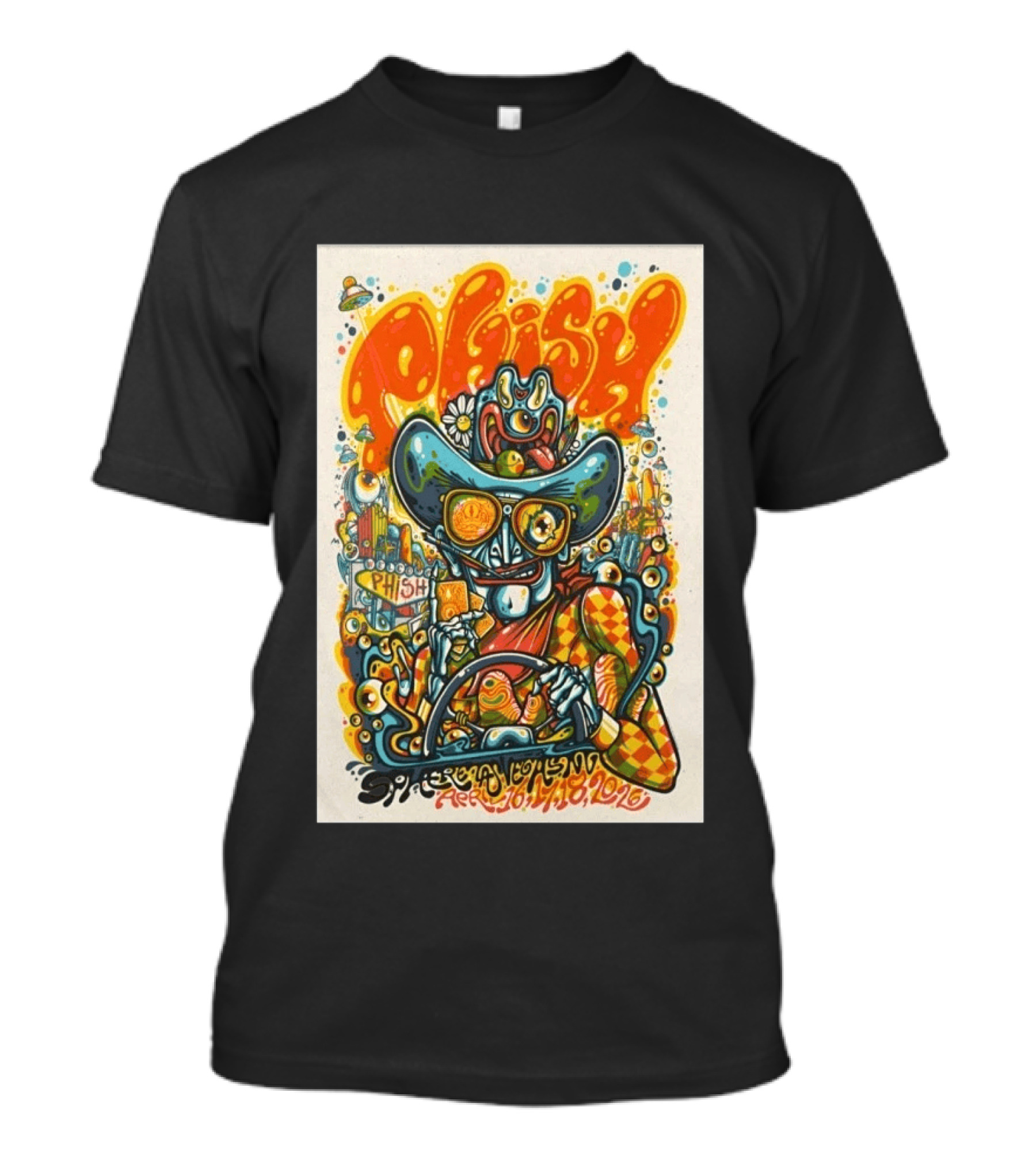 Phish Sphere Las Vegas NV April 16 18 2026 Alien Cowboy Psychedelic T-Shirt