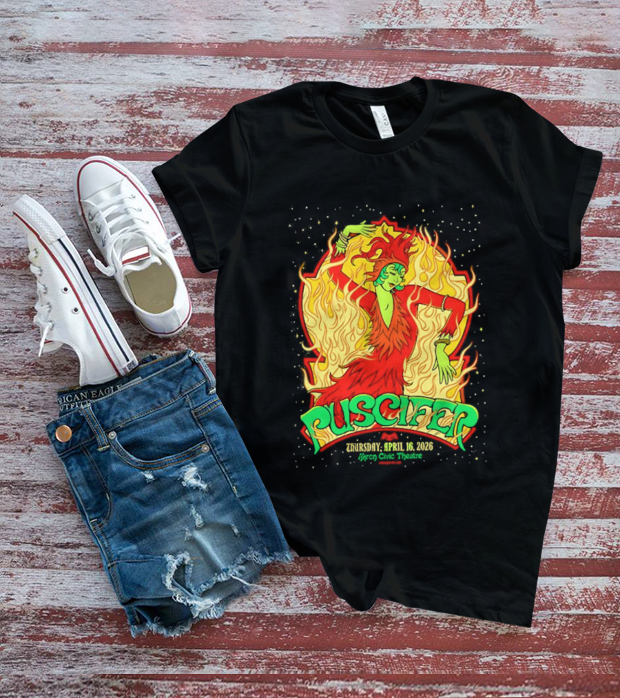 Puscifer Akron Civic Theatre April 16 2026 The Normal Isn't Tour Fiery Dancer T-Shirt