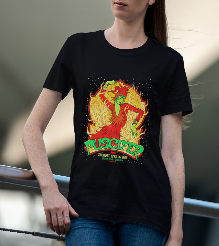 Puscifer Akron Civic Theatre April 16 2026 The Normal Isn't Tour Fiery Dancer T-Shirt