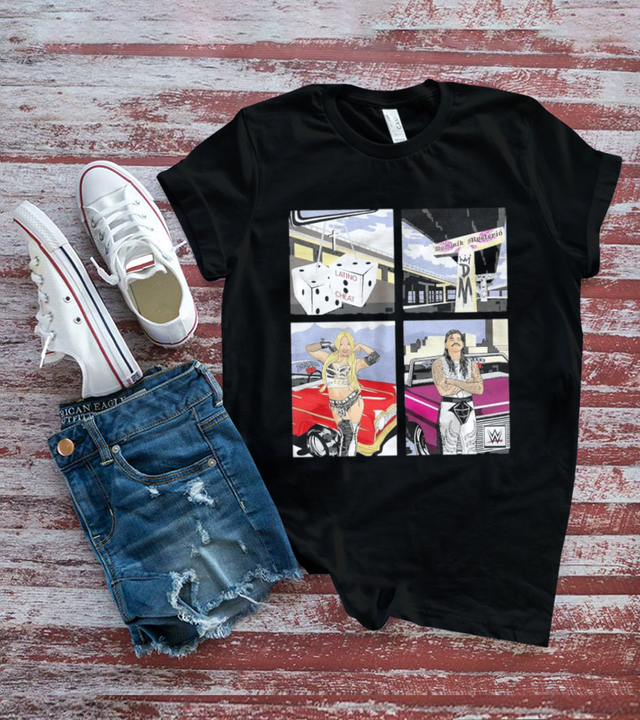 Ripple Junction Dominik Mysterio Liv Morgan 00s RPG WWE Latino Cheat Dice T-Shirt
