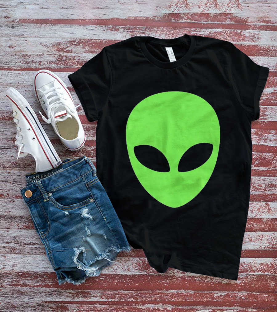 Balenciaga 2020 Alien Green Face Black Eyes T-Shirt