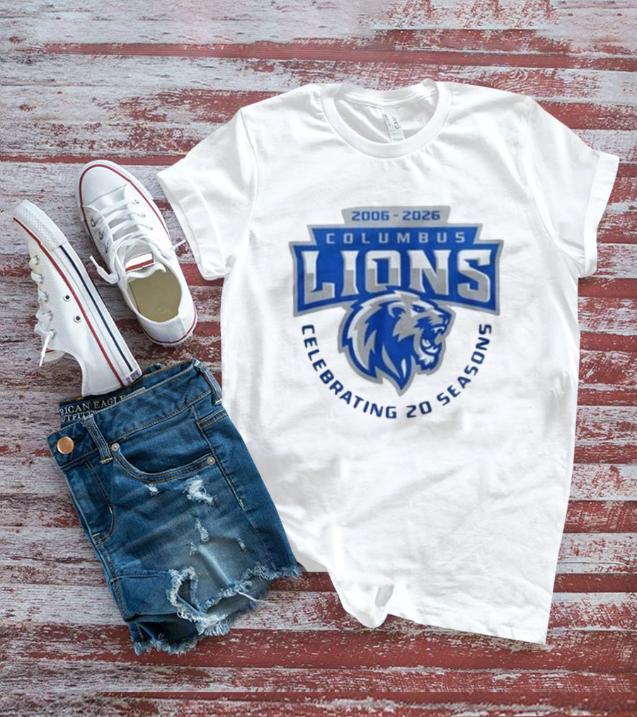 Columbus Lions Celebrating 20 Seasons 2006 2026 T-Shirt
