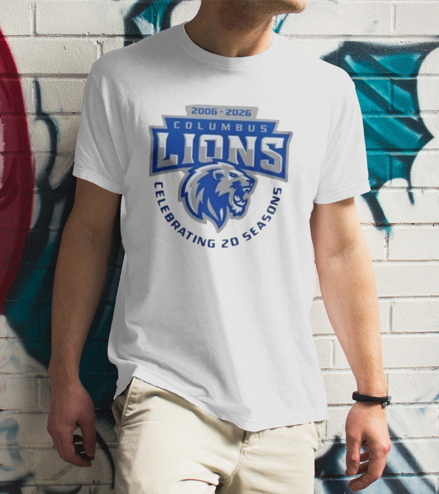 Columbus Lions Celebrating 20 Seasons 2006 2026 T-Shirt