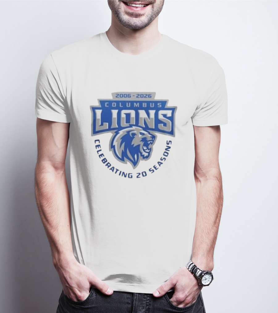 Columbus Lions Celebrating 20 Seasons 2006 2026 T-Shirt