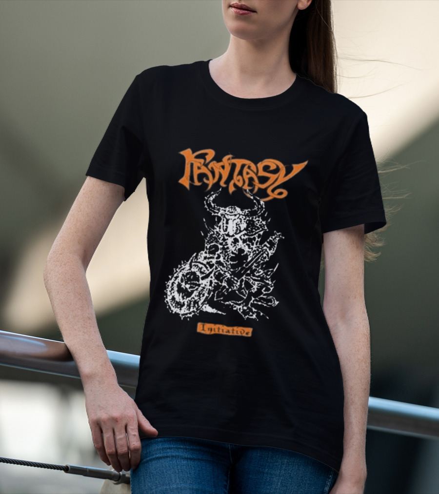 Fantasy Initiative Tormentor Orange Warrior With Spiked Club T-Shirt