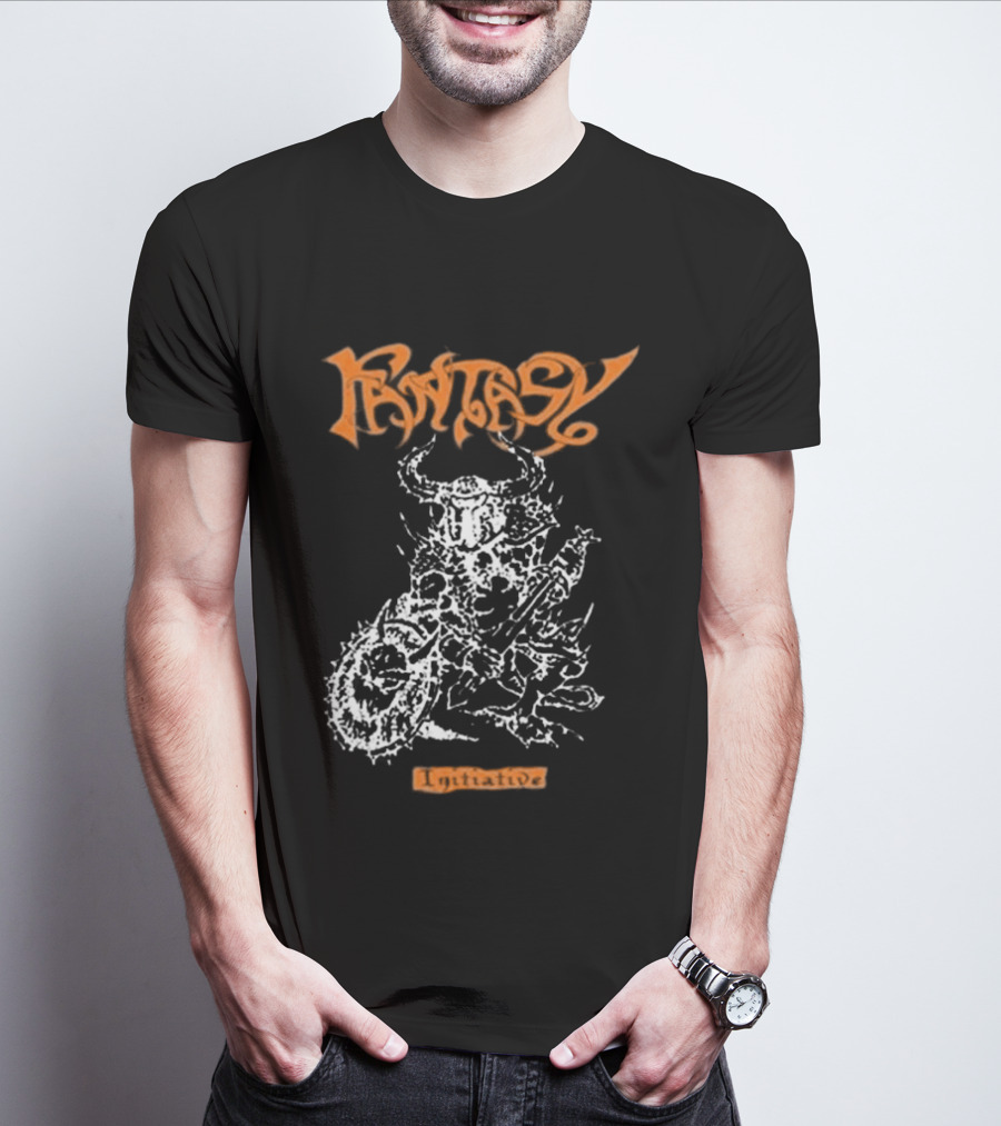 Fantasy Initiative Tormentor Orange Warrior With Spiked Club T-Shirt
