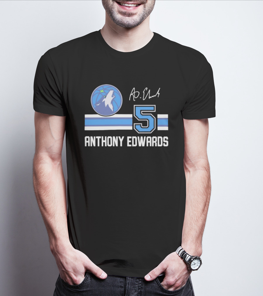 Anthony Edwards Minnesota Timberwolves 5 NBA Signature T-Shirt