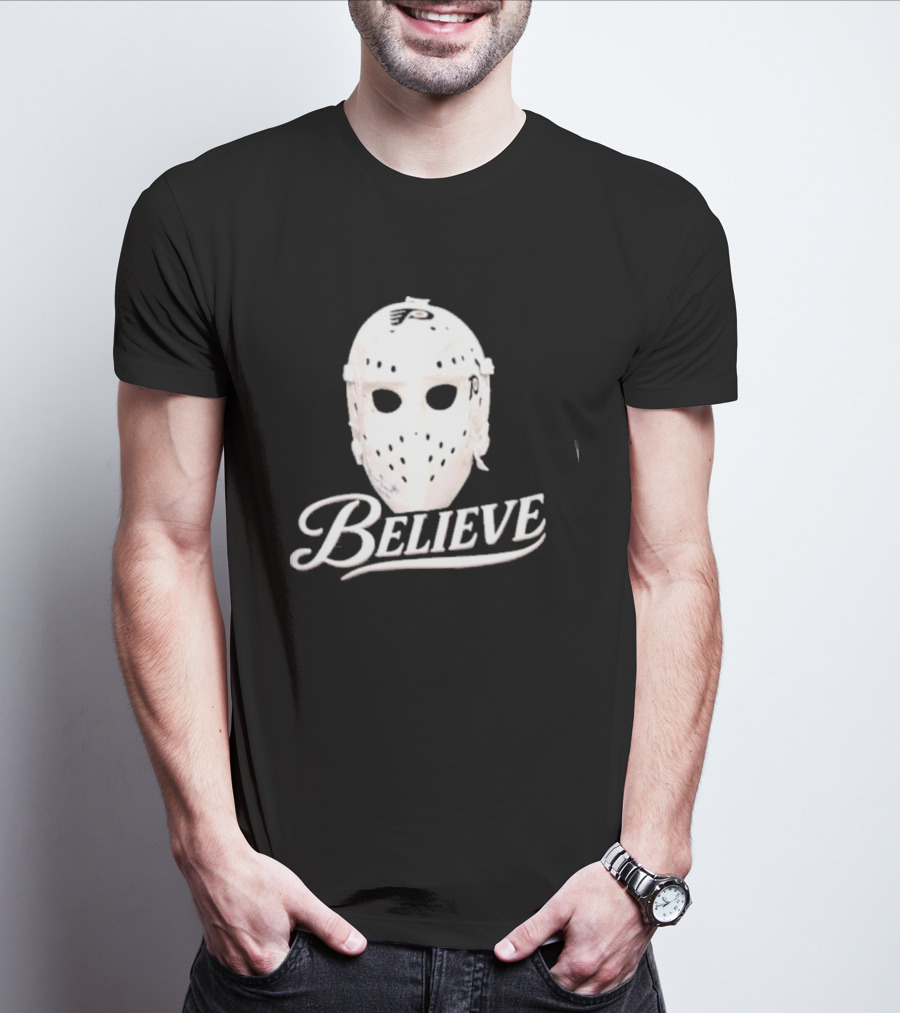 Believe Classic Hockey Mask Philadelphia Flyers T-Shirt