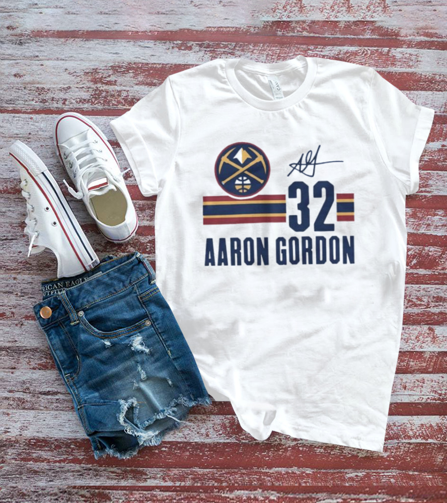 Aaron Gordon Denver Nuggets NBA 32 Basketball Signature T-Shirt