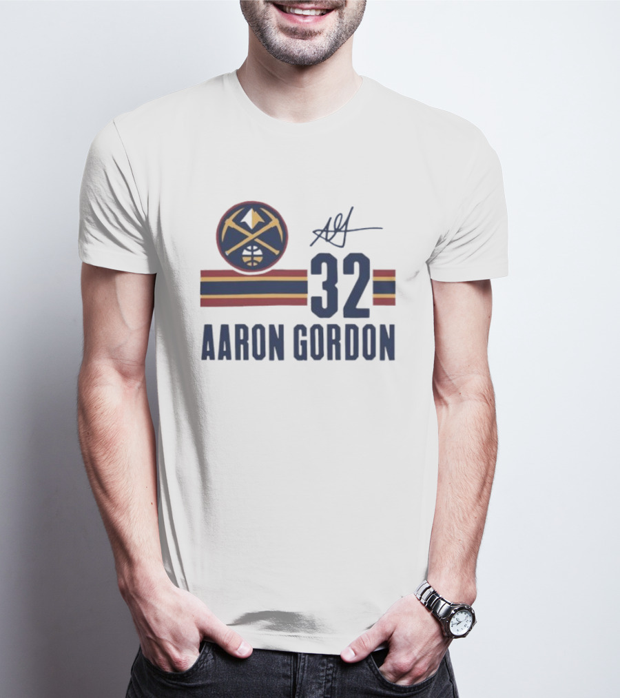 Aaron Gordon Denver Nuggets NBA 32 Basketball Signature T-Shirt