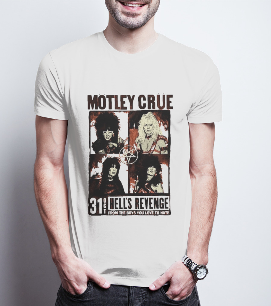 Motley Crue Hell's Revenge 31 Oct From The Boys You Love To Hate Flyer T-Shirt