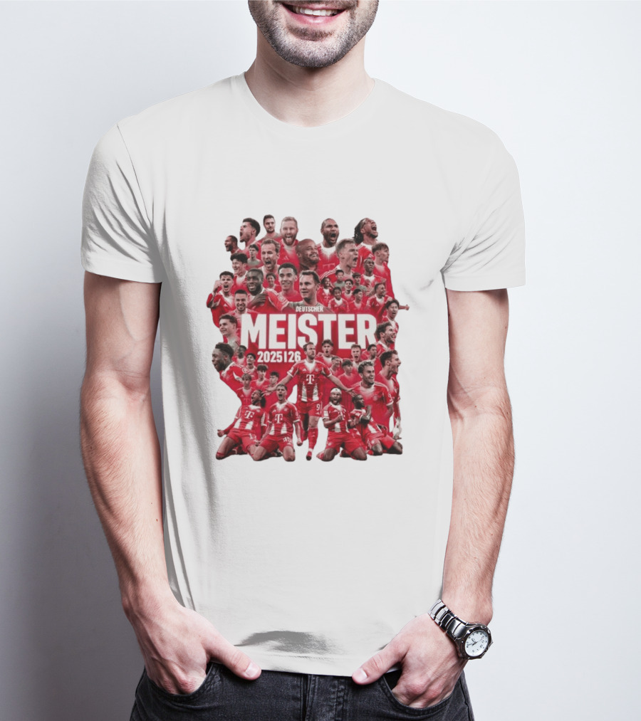 Bayern Deutscher Meister 2025 2026 Players Celebration T-Shirt