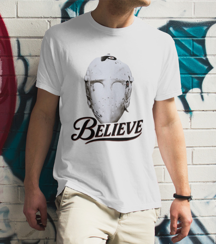 Philadelphia Flyers Believe Mask White T-Shirt