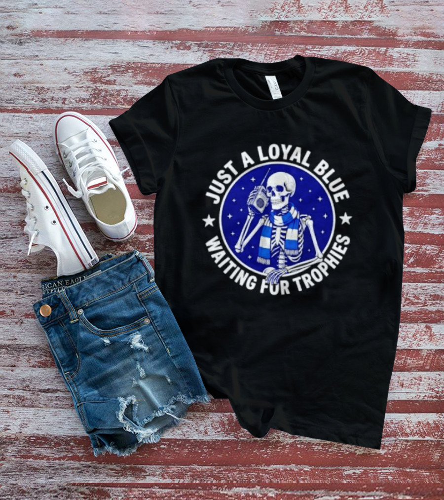 Just A Loyal Blue Skeleton Waiting For Trophies T-Shirt