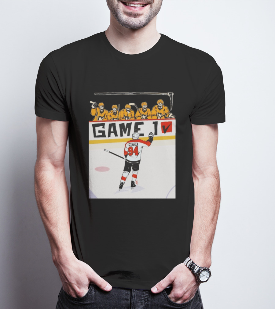 Philadelphia Flyers Porter Martone Celebrates Game 1 Win Over Pittsburgh Penguins T-Shirt