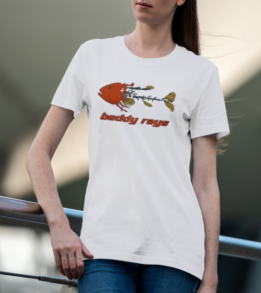 Beddy Rays Coral Trout Fish Skeleton T-Shirt