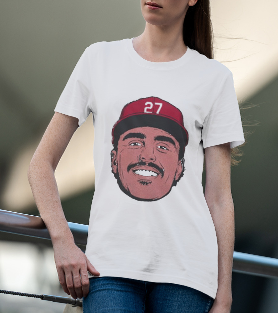 Sal Stewart Cincinnati 27 Big Face Caricature T-Shirt