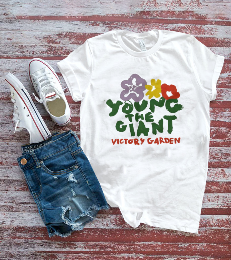 Young The Giant Victory Garden Purple Red Yellow Flowers T-Shirt