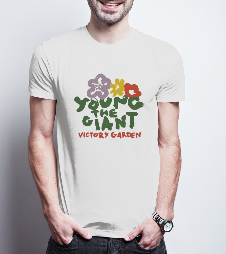 Young The Giant Victory Garden Purple Red Yellow Flowers T-Shirt