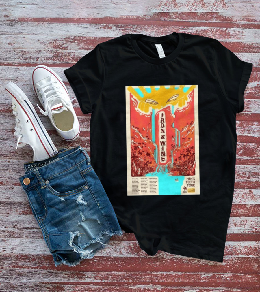 Iron And Wine Hens Teeth Tour 2026 Vintage Style Concert T-Shirt