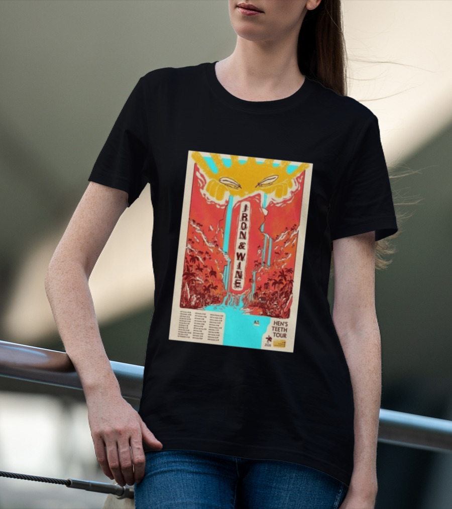 Iron And Wine Hens Teeth Tour 2026 Vintage Style Concert T-Shirt