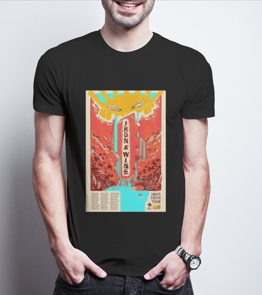 Iron And Wine Hens Teeth Tour 2026 Vintage Style Concert T-Shirt